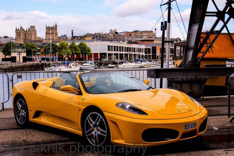 Yellow Ferrari on the Docks (1 of 1).jpg